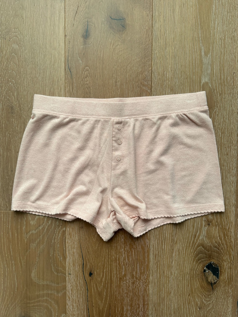 PJ Salvage Reloved Ribbed Lounge Shorts in Heather Pink